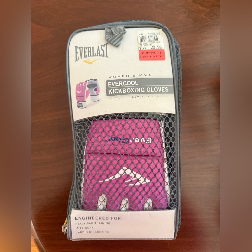 Everlast Pink and Gray Women's MMA Kickboxing Gloves